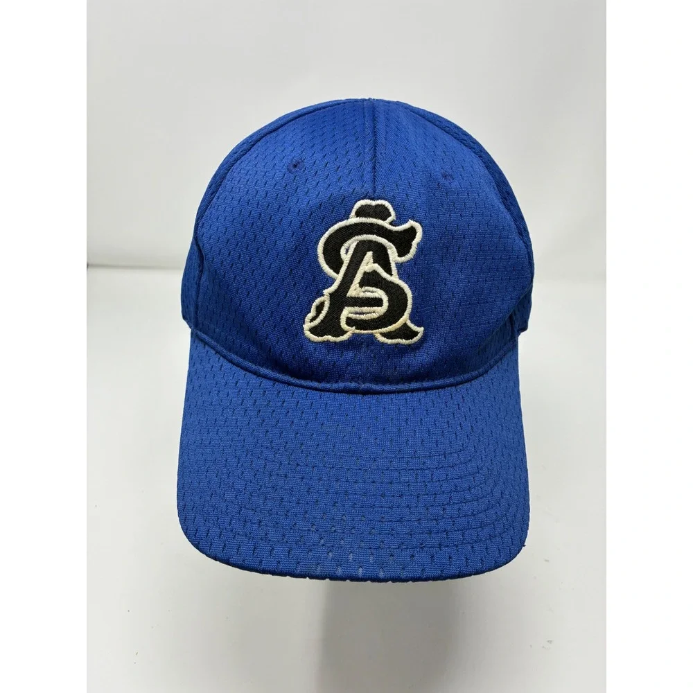 Pacific Headwear 808M Royal Blue Mesh Stretch Fit Hat Size M-XL Monogram AS Logo